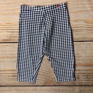 Zara navy blue checked cropped pant size 7